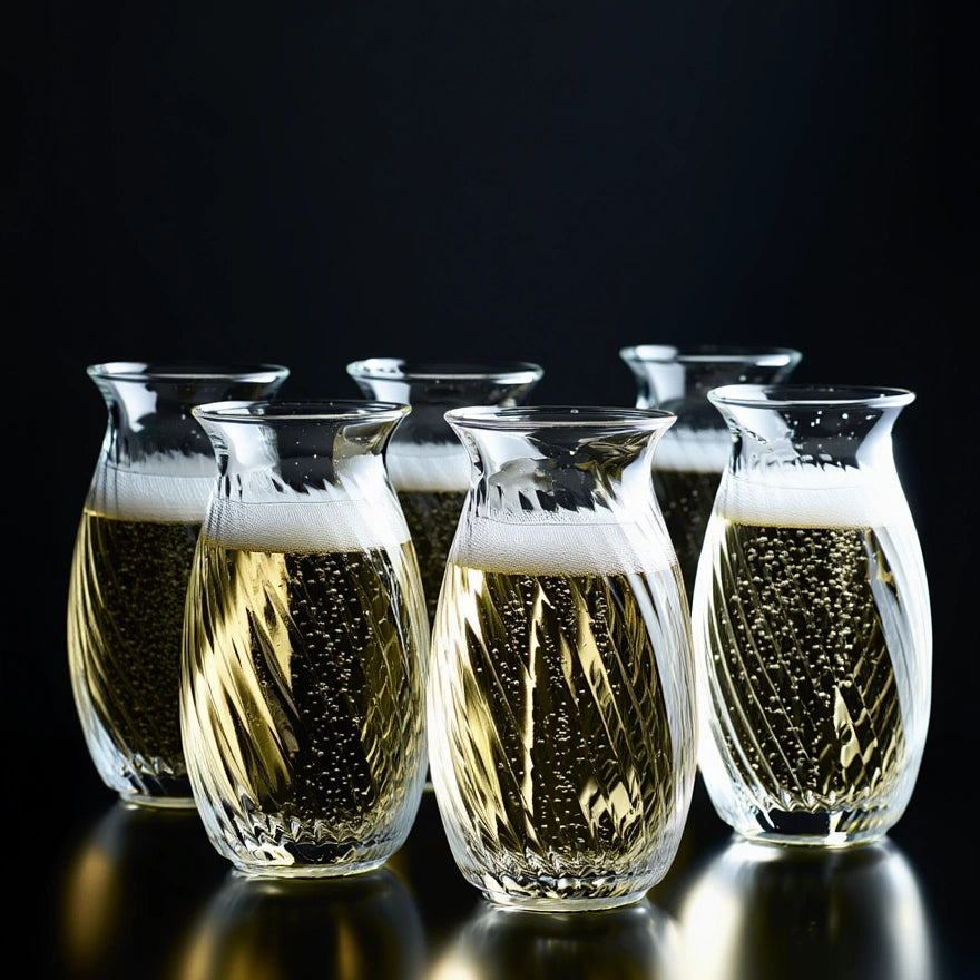 Clear Swirl Pub Glasses - Set of 6