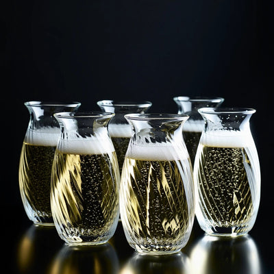 Clear Swirl Pub Glasses - Set of 6
