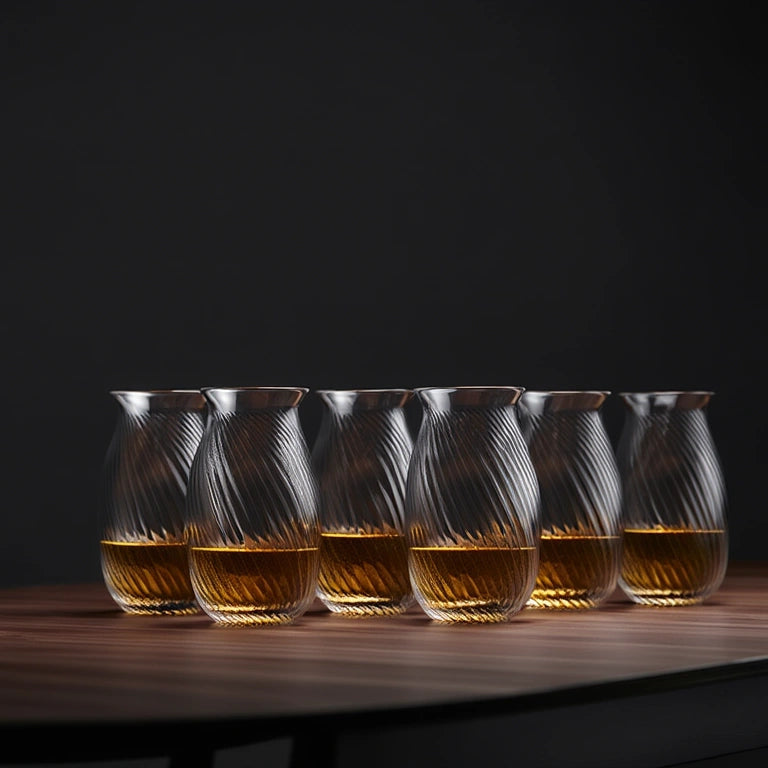 Clear Swirl Pub Glasses - Set of 6