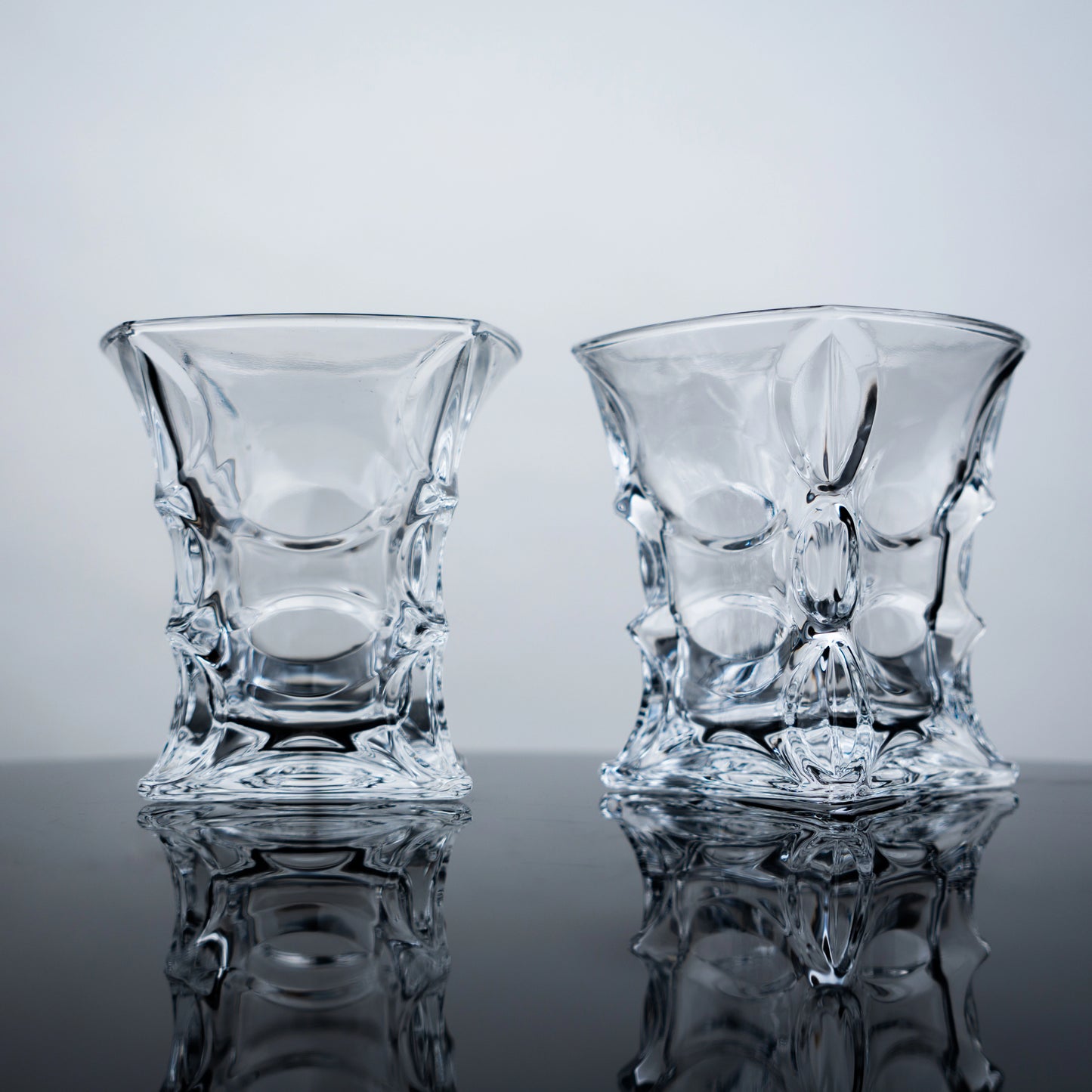 Sculpted Geometric Whiskey Glasses - Set of 6