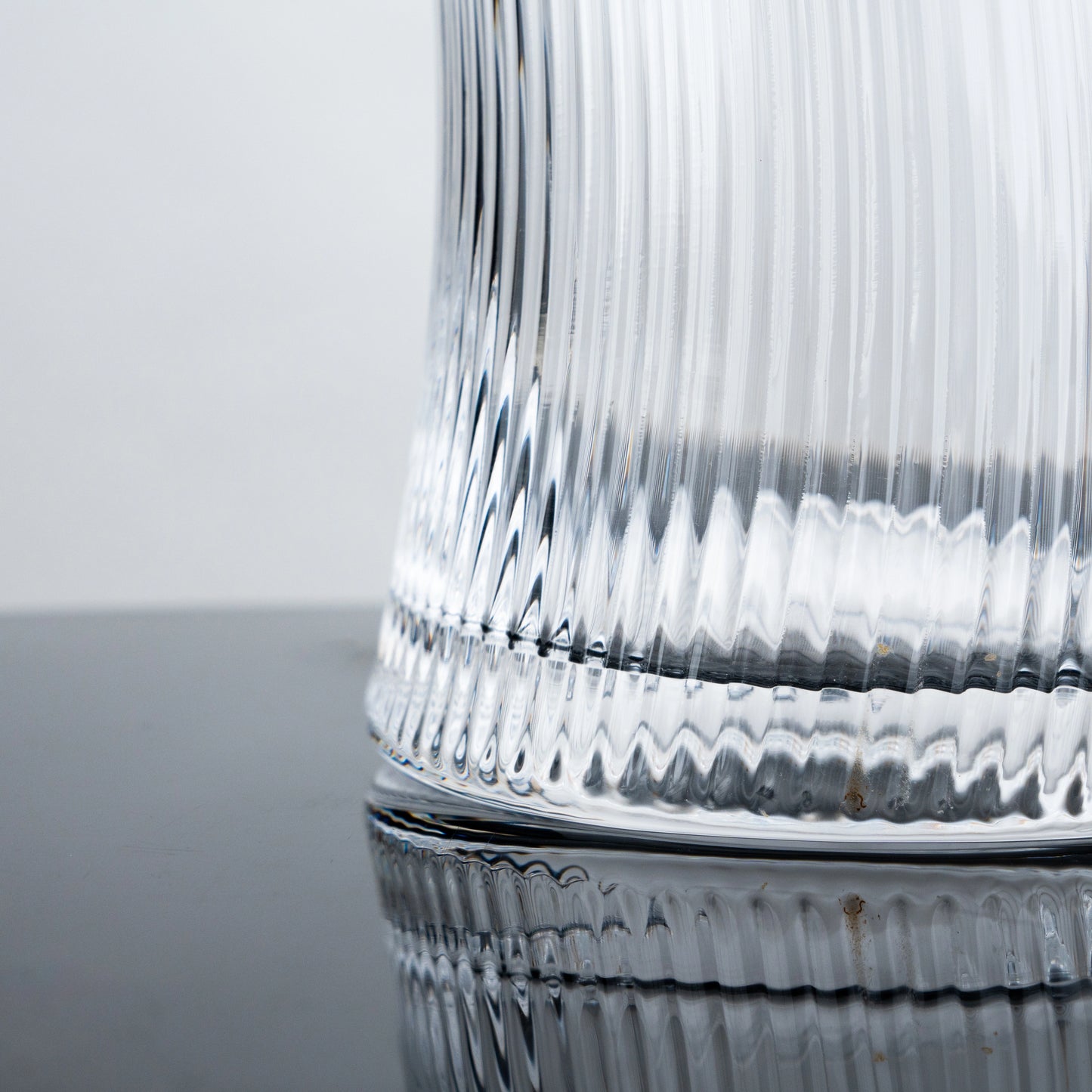Curved Ribbed Water Glasses - Set of 4
