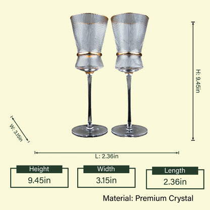 Clear Gold-Rim Wine Glass - Set of 2