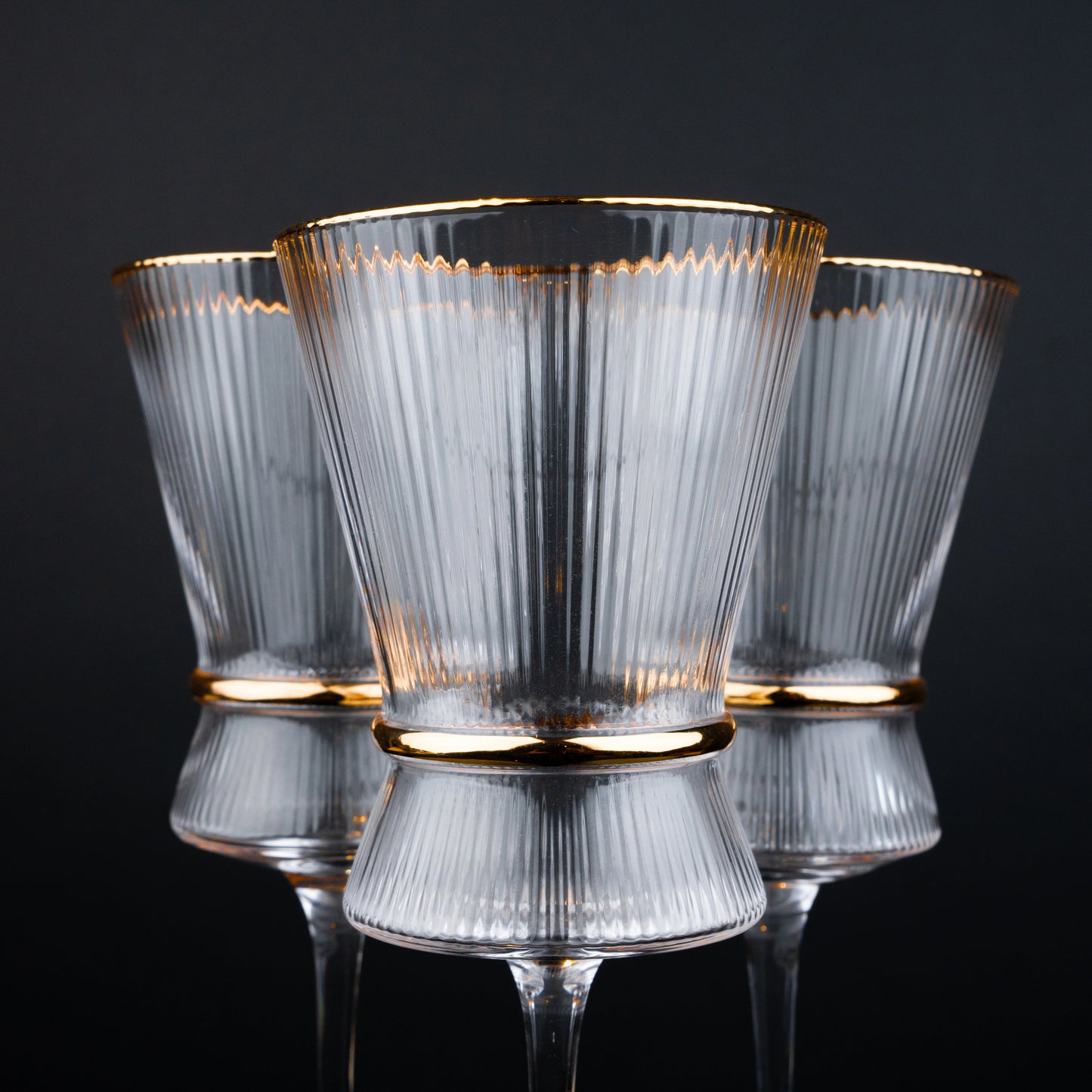 Clear Gold-Rim Wine Glass - Set of 2