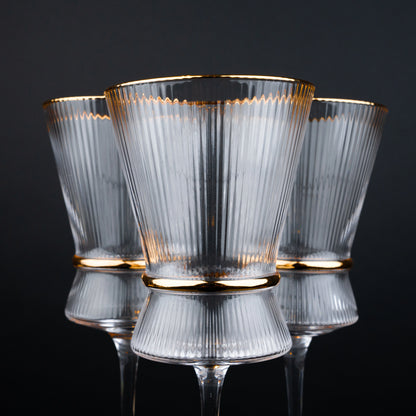 Clear Gold-Rim Wine Glass - Set of 2