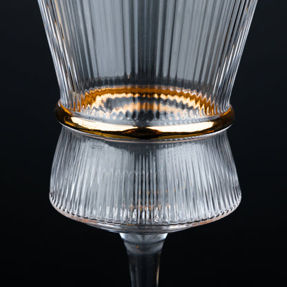 Clear Gold-Rim Wine Glass - Set of 2