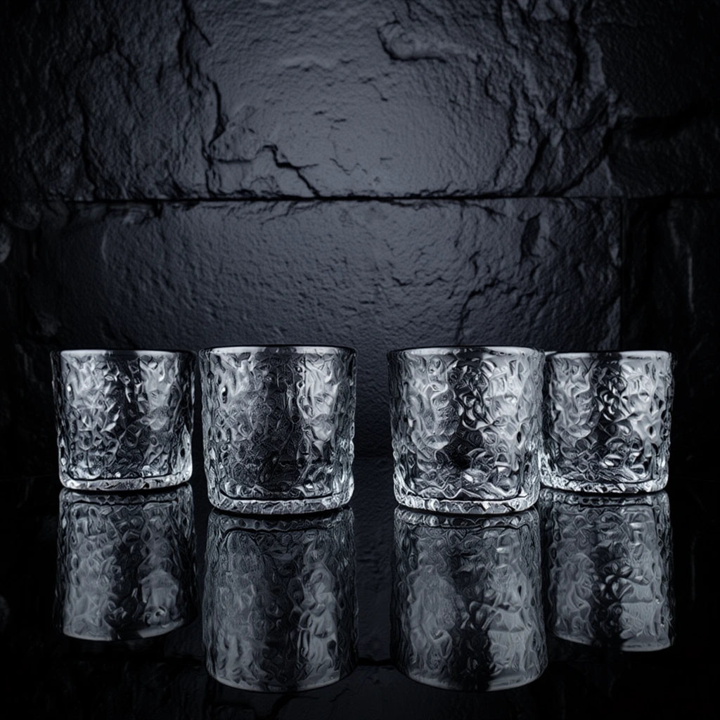 Frosted Hammer Glasses - Set of 6