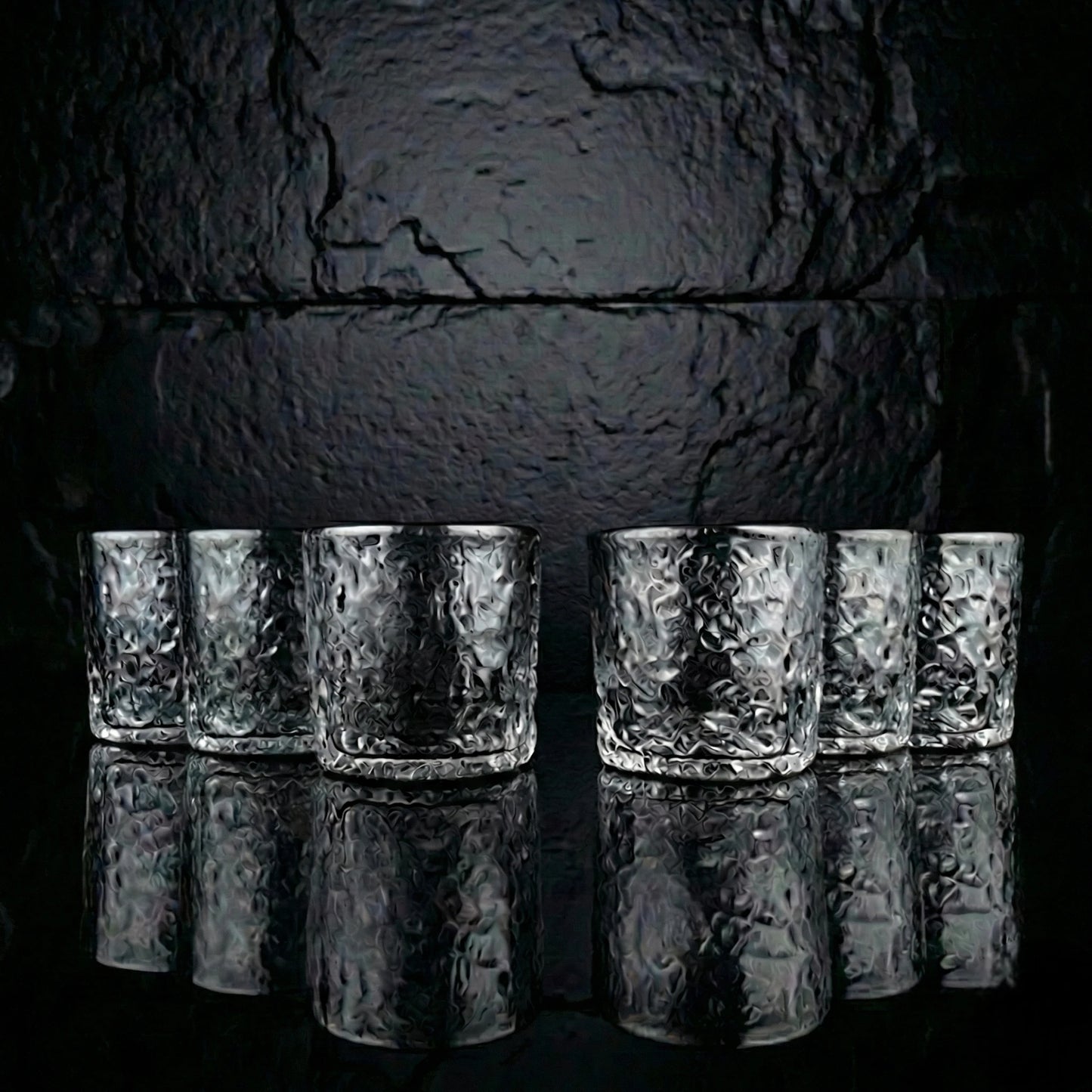 Frosted Hammer Glasses - Set of 6