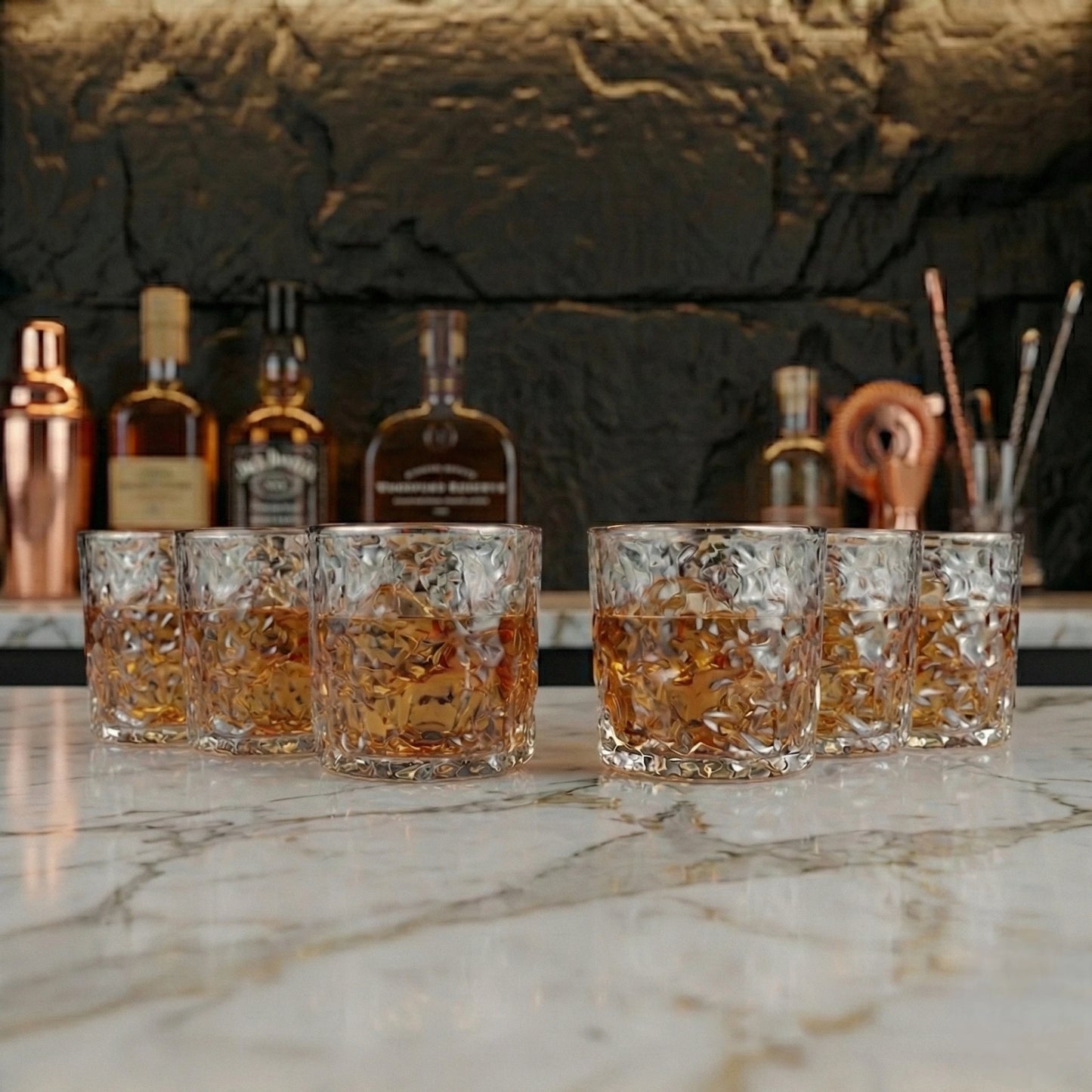 Frosted Hammer Glasses - Set of 6