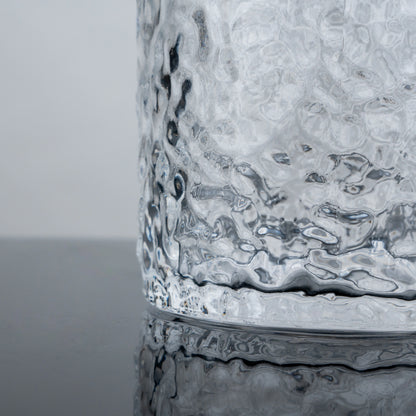 Clear Textured Rocks Glasses - Set of 4