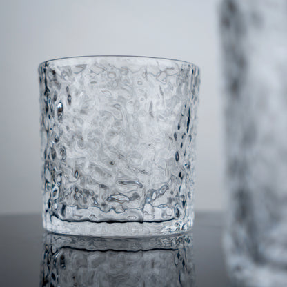 Clear Textured Rocks Glasses - Set of 4