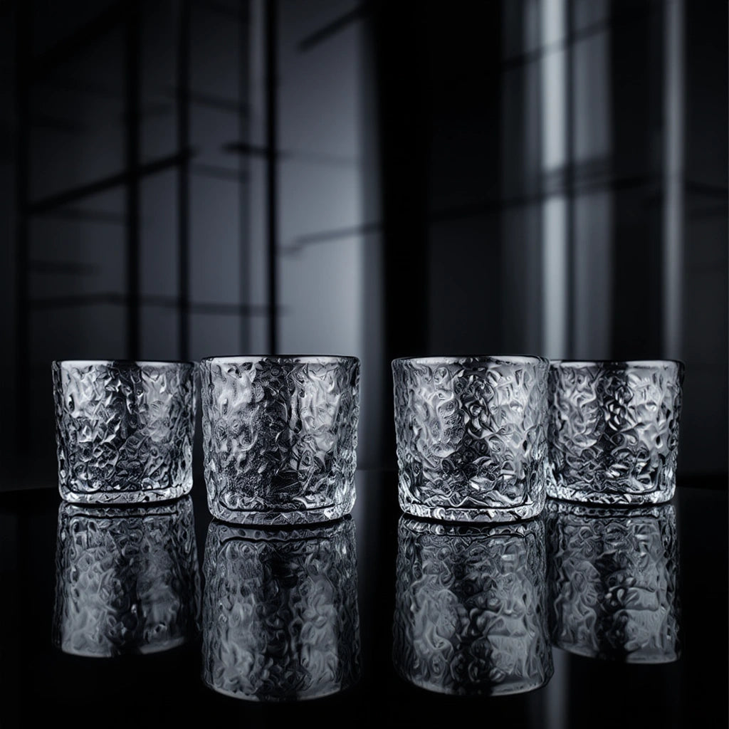 Frosted Hammer Glasses - Set of 6