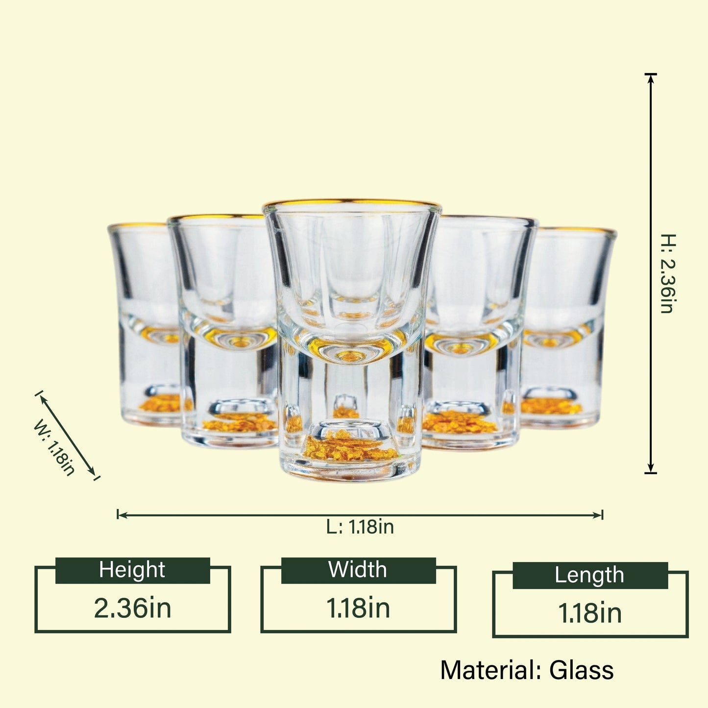 Stylish luxury shot glasses for vodka, tequila, and modern home entertaining concepts