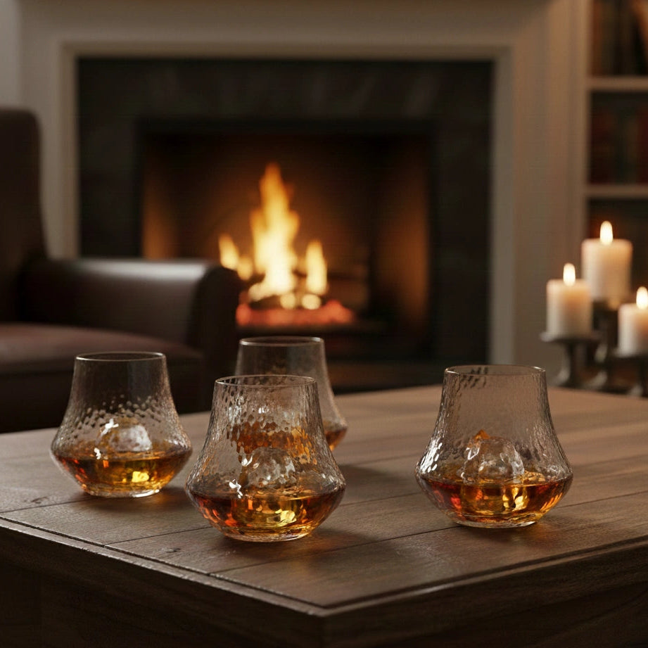 Hammered Tumbler Glasses - Set of 4