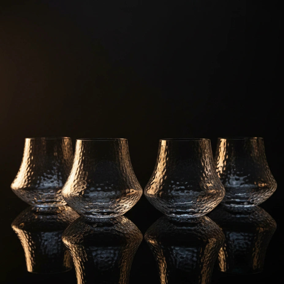 Hammered Tumbler Glasses - Set of 4