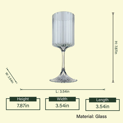 Fluted cocktail glass 7.87in spec diagram