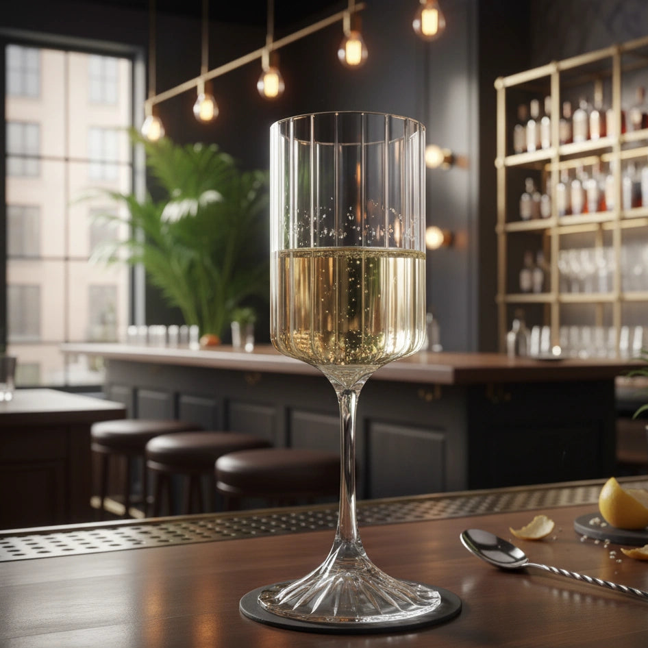 Fluted Stemmed Cocktail Glasses - Set of 4