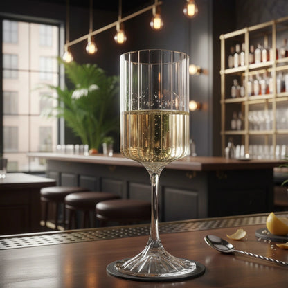 Fluted Stemmed Cocktail Glasses - Set of 4