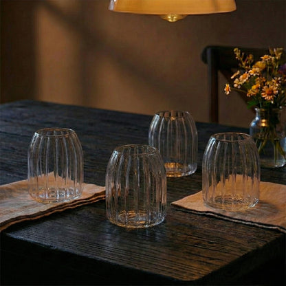 Fluted Dome Drinking Glasses - Set of 4