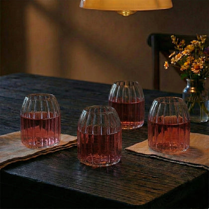 Fluted Dome Drinking Glasses - Set of 4