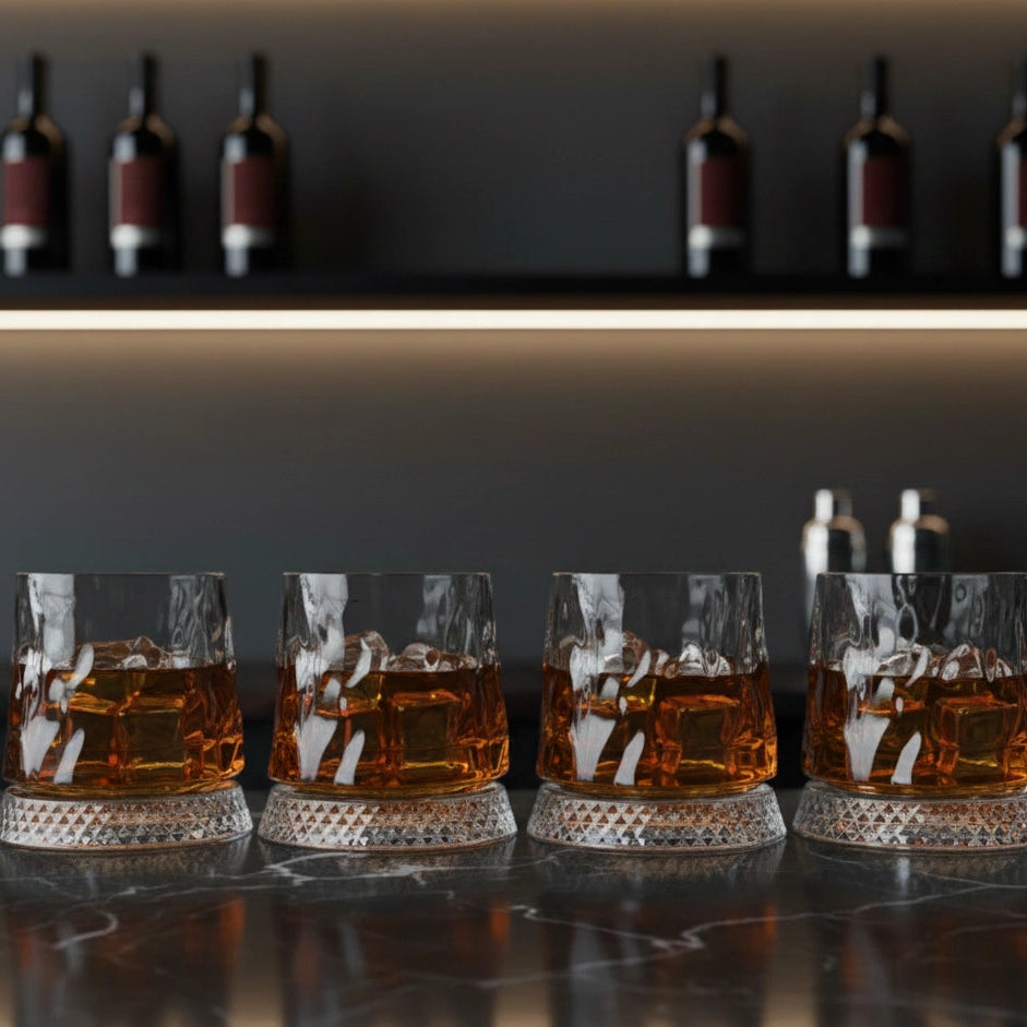 Rotating Wavy Rocks Glasses - Set of 4