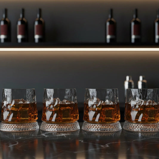 Rotating Wavy Rocks Glasses - Set of 4