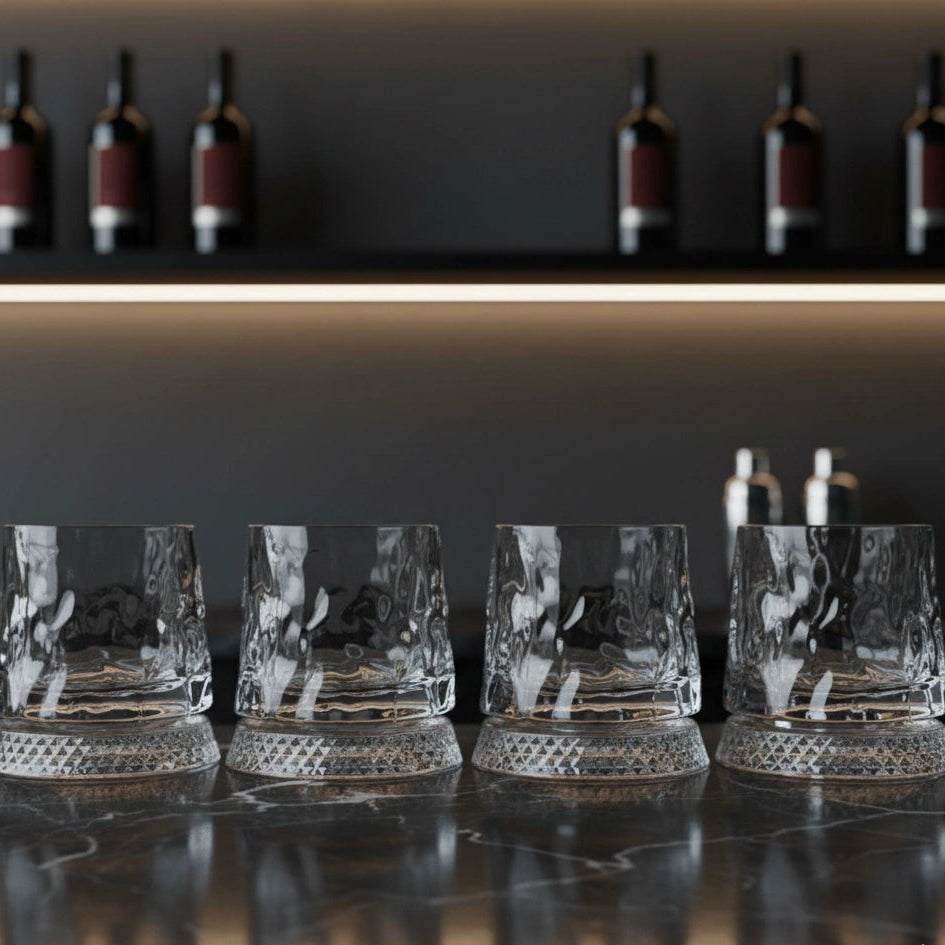 Rotating Wavy Rocks Glasses - Set of 4