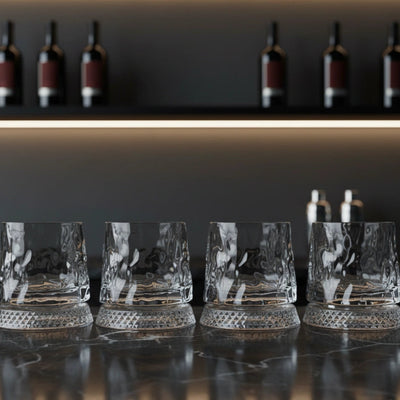 Rotating Wavy Rocks Glasses - Set of 4