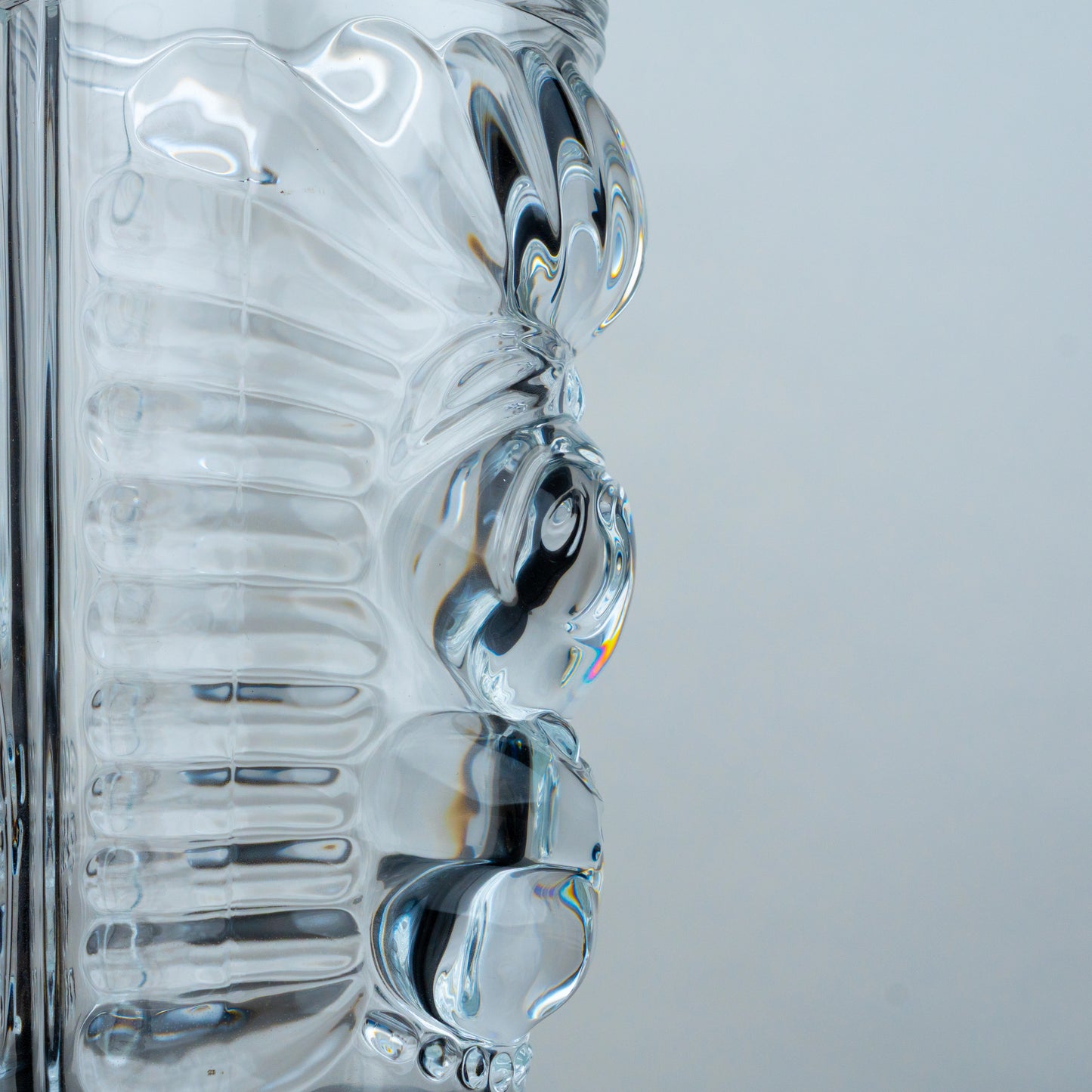 Clear Sculptural Tiki Glasses - Set of 6