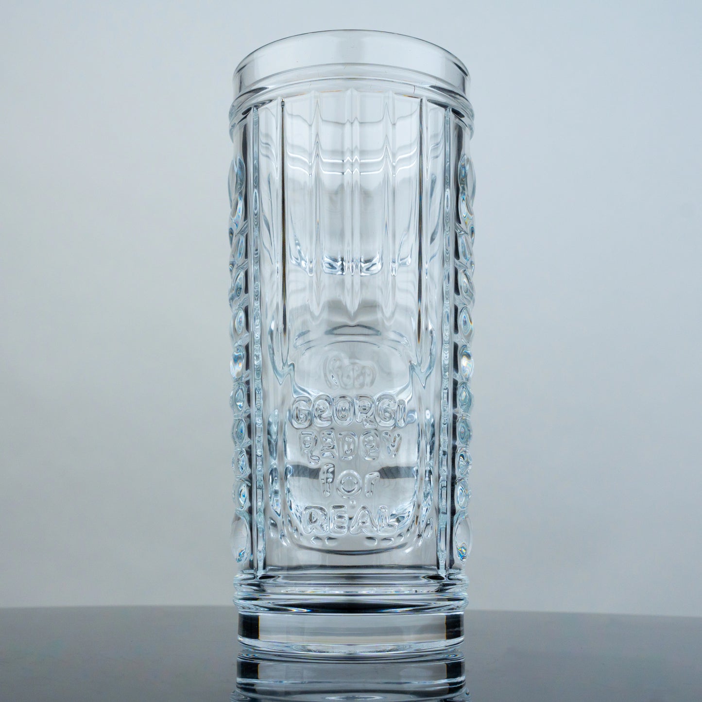 Clear Sculptural Tiki Glasses - Set of 6