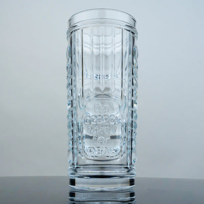 Clear Sculptural Tiki Glasses - Set of 6