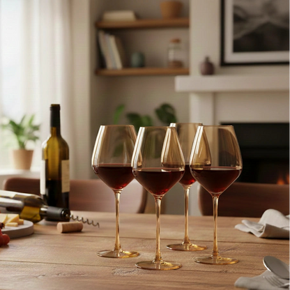Amber Luxe Wine Glasses - Set of 4