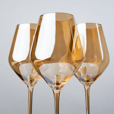 Amber Luxe Wine Glasses - Set of 4