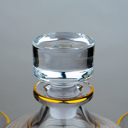 Gold Striped Whiskey Decanter Set