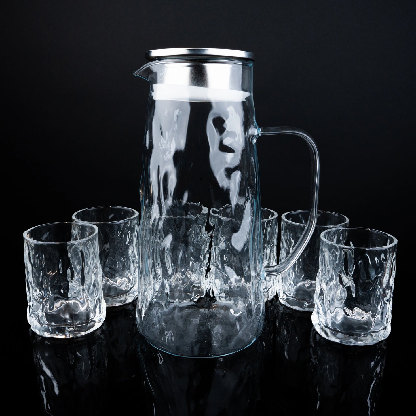 7-Piece Wavy Glass Beverage Set