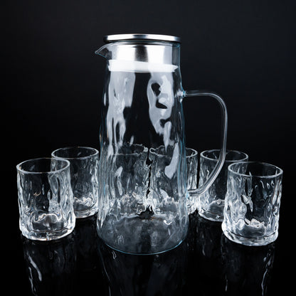 7-Piece Wavy Glass Beverage Set