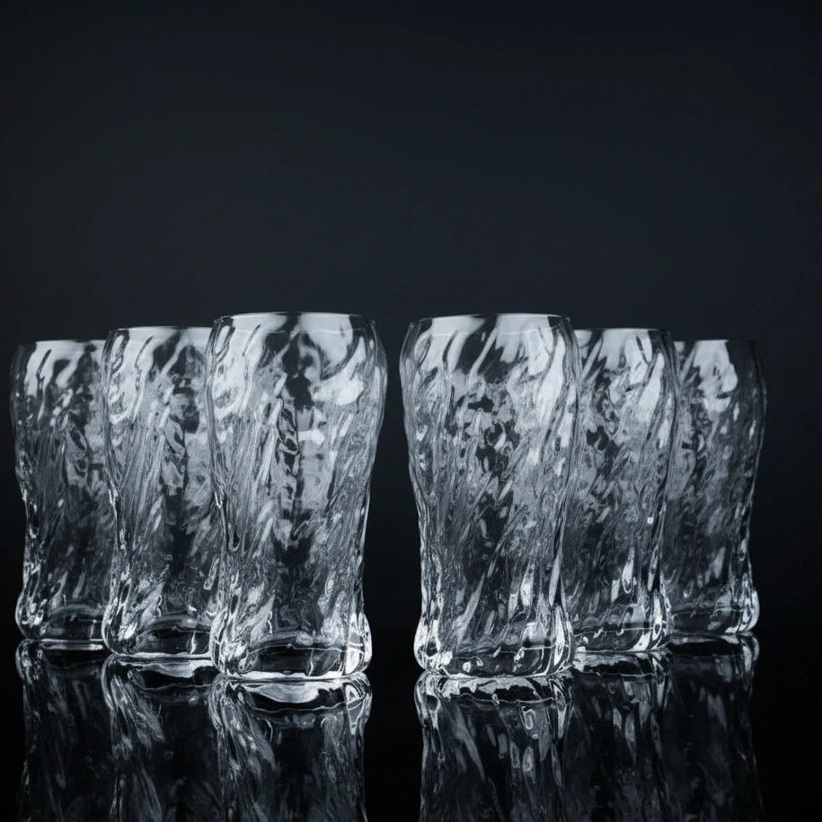 Organic Wavy Highball Glasses - Set of 6