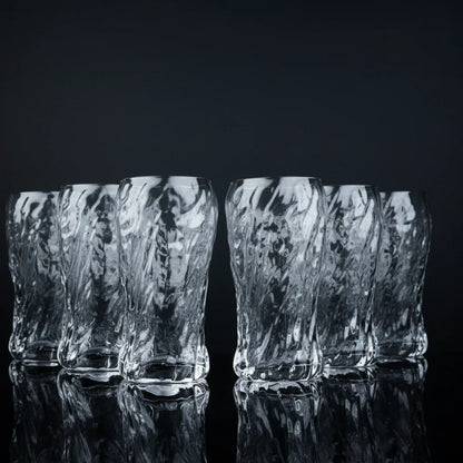 Organic Wavy Highball Glasses - Set of 6