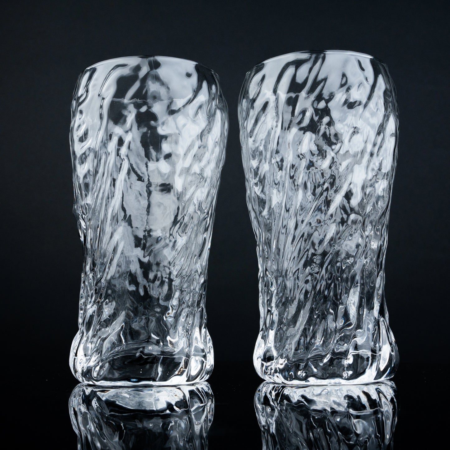 Organic Wavy Highball Glasses - Set of 4