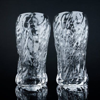 Organic Wavy Highball Glasses - Set of 4