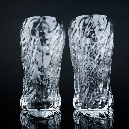 Organic Wavy Highball Glasses - Set of 4