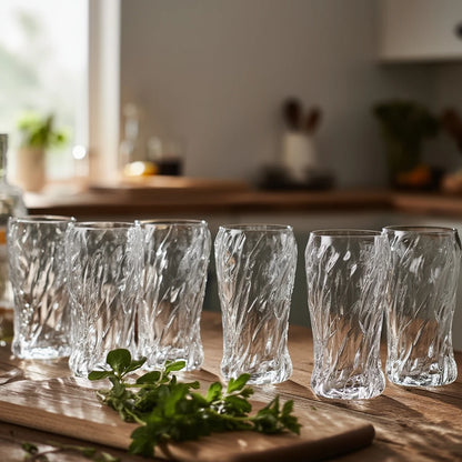 Organic Wavy Highball Glasses - Set of 6