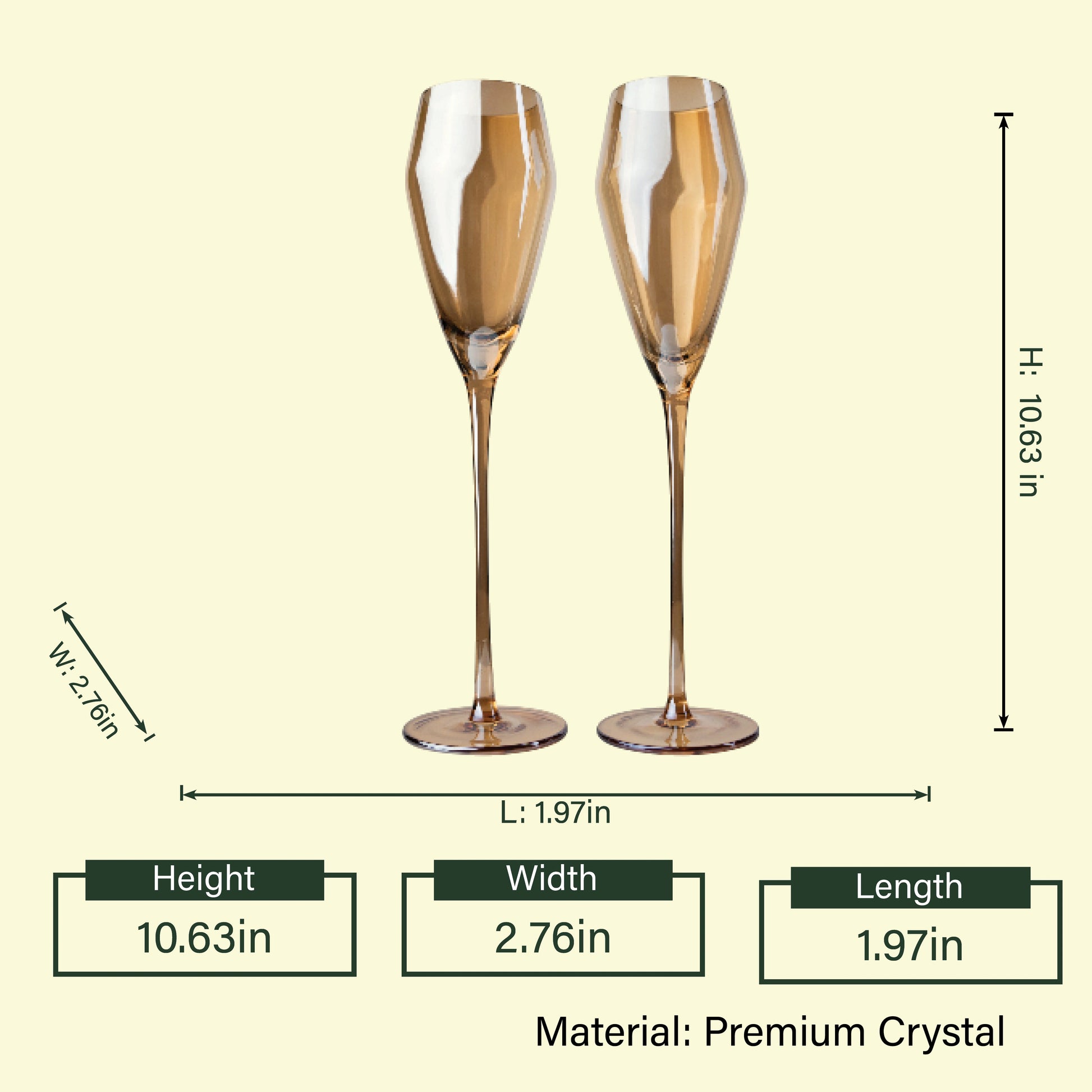 Celeste amber flute pair 10.63in spec