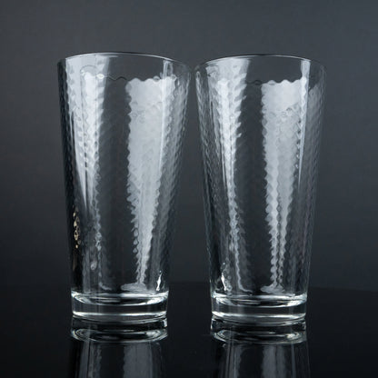 Hammered Clear Highball Glasses - Set of 4