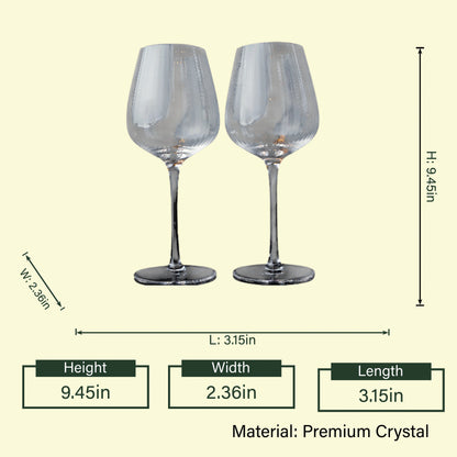 Regal crystal wine pair, 9.45in size diagram