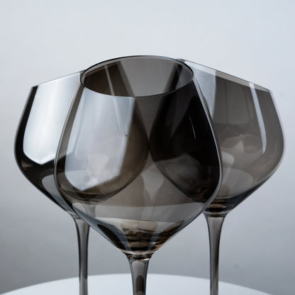 Grey-Tinted Slanted Wine Glass - Set of 2