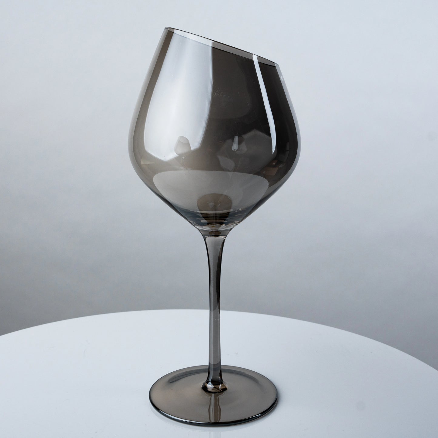 Grey-Tinted Slanted Wine Glass - Set of 2