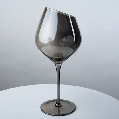 Grey-Tinted Slanted Wine Glass - Set of 2