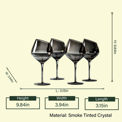 Smokey Wine Glasses- Set of 4