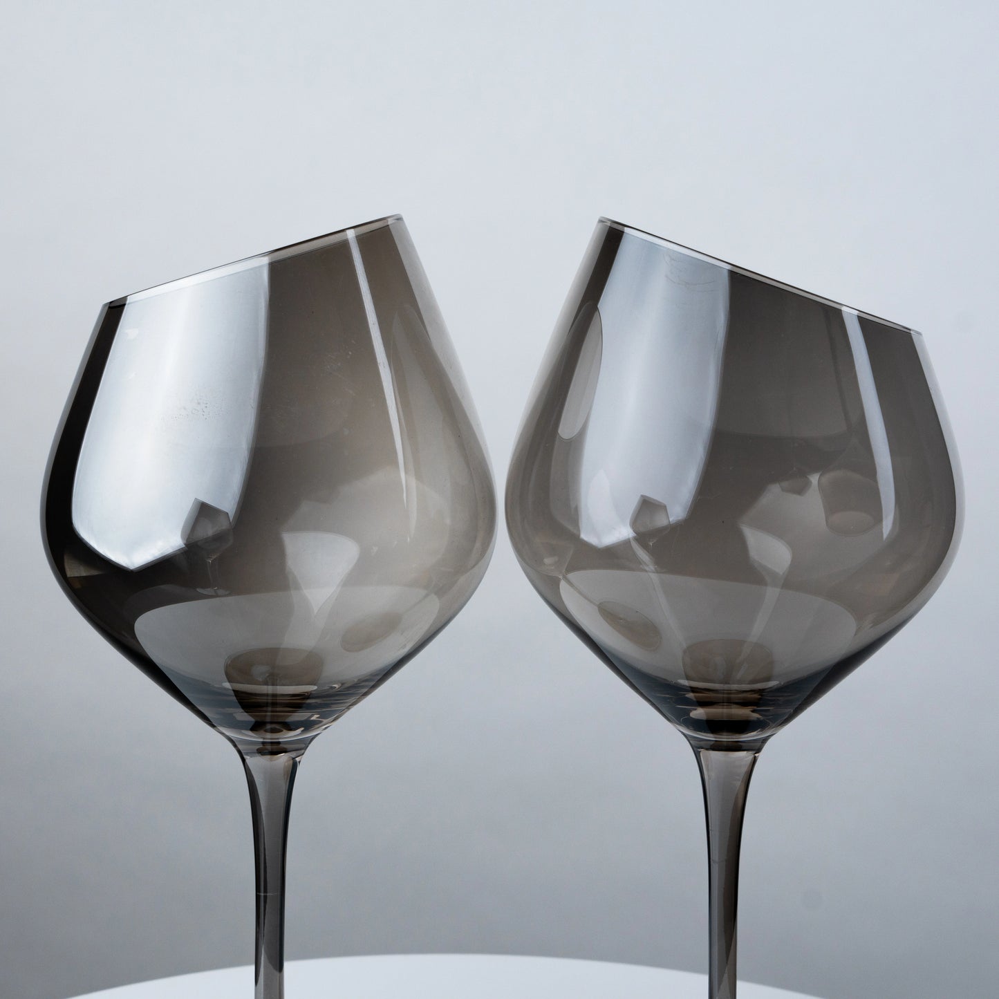 Grey-Tinted Slanted Wine Glass - Set of 2