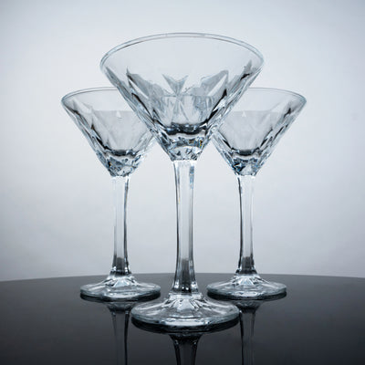 Diamond-Cut Crystal Cocktail Glass  - Set of 6